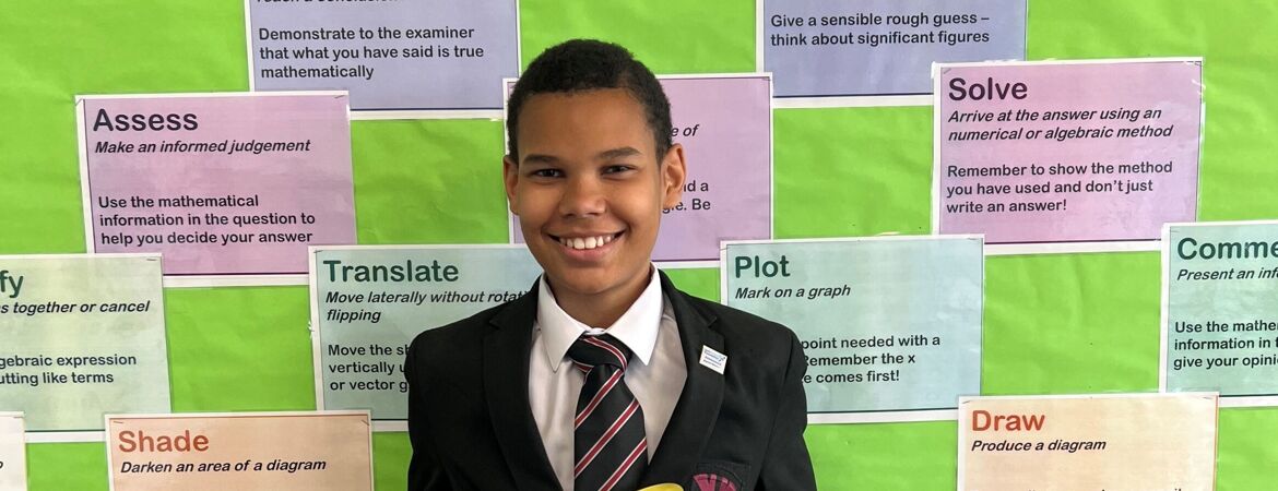 Harrison Rabess, Year 8 Southwell,  1st in the UK World Maths Day 2023
